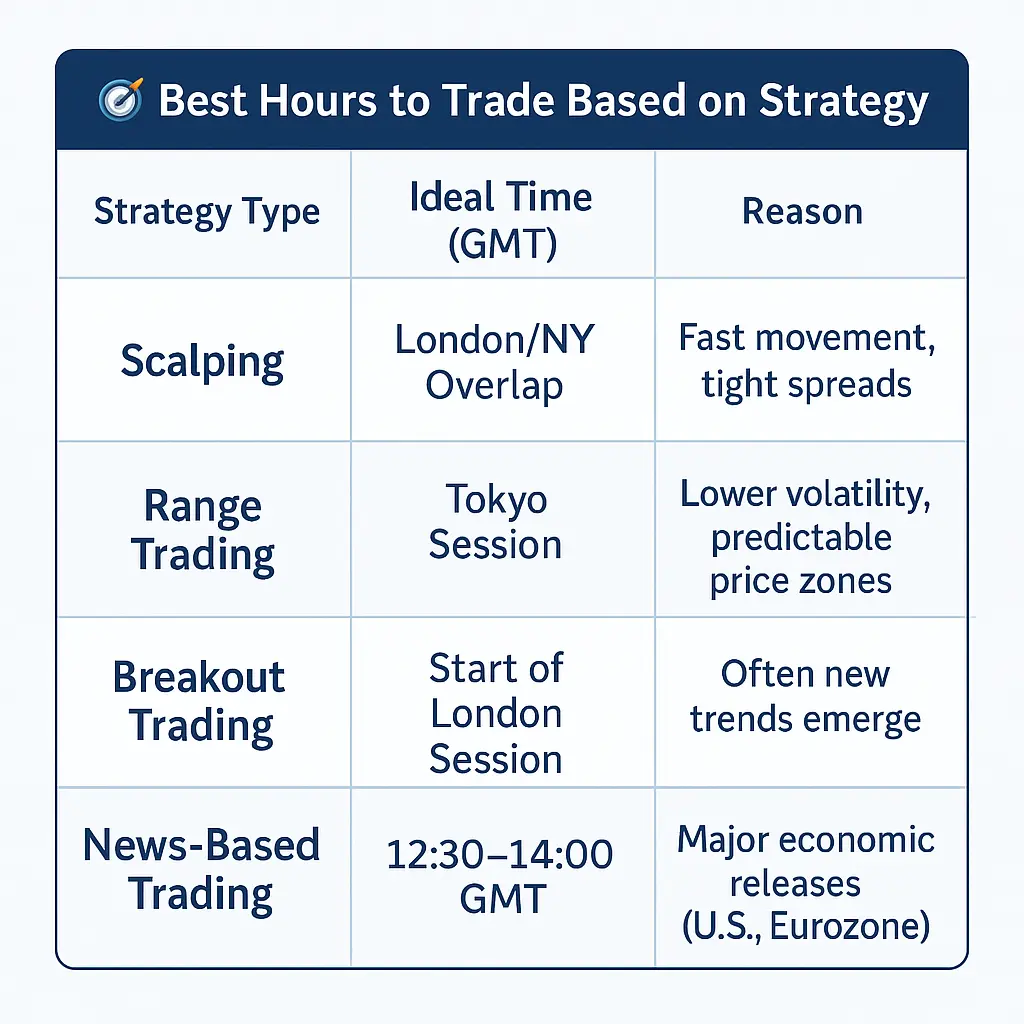 Best Hours to Trade Based on Strategy